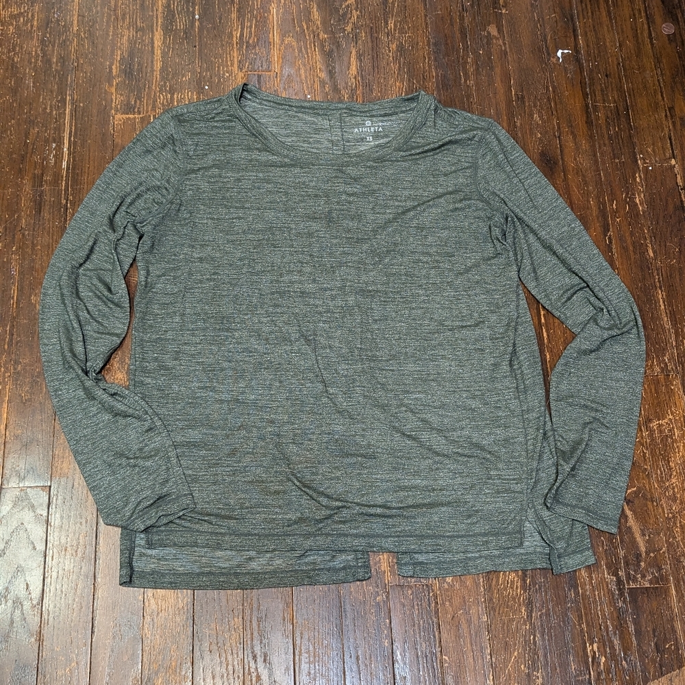 Long Sleeve Heather Green Women's Athleta Shirt (XS)